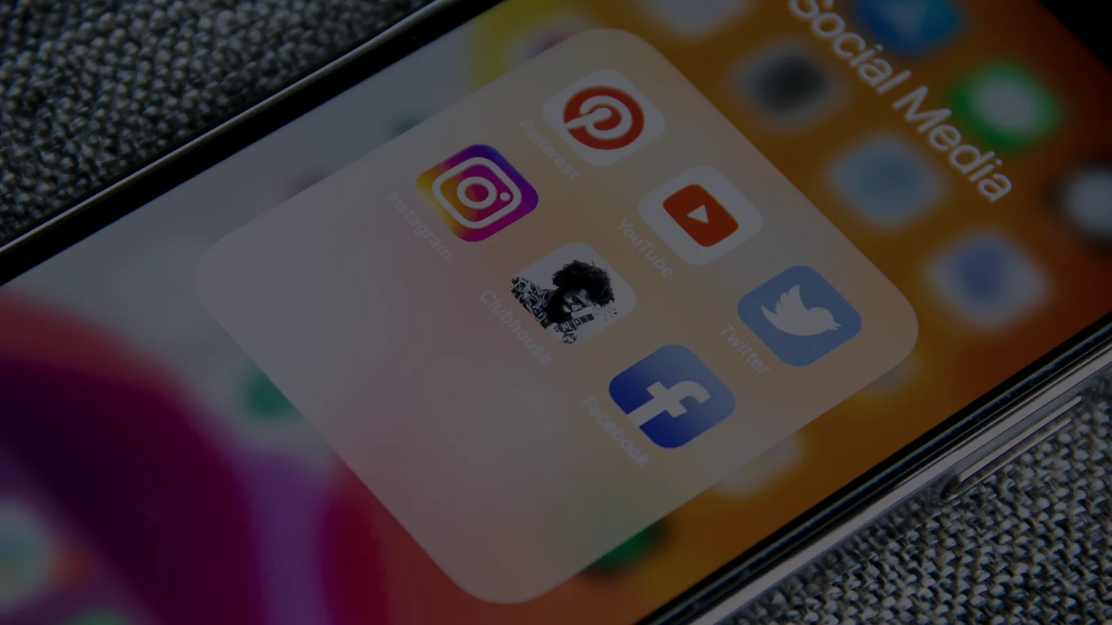 Social media apps on a phone screen