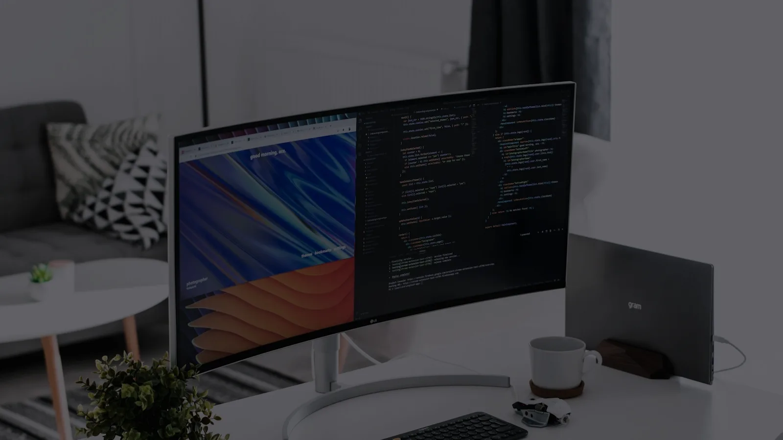 Dual monitor coding and support setup